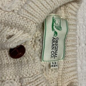 Irish Aran wool toddler sweater